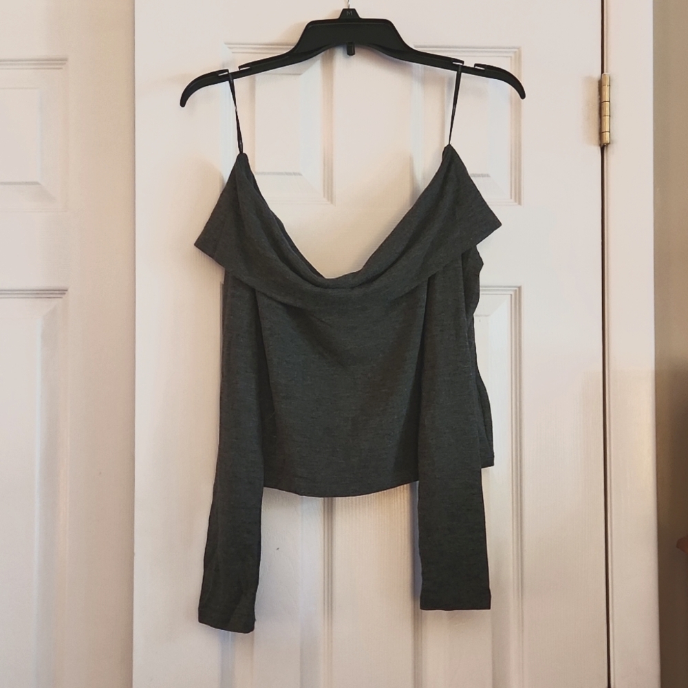 Knit top off shoulder